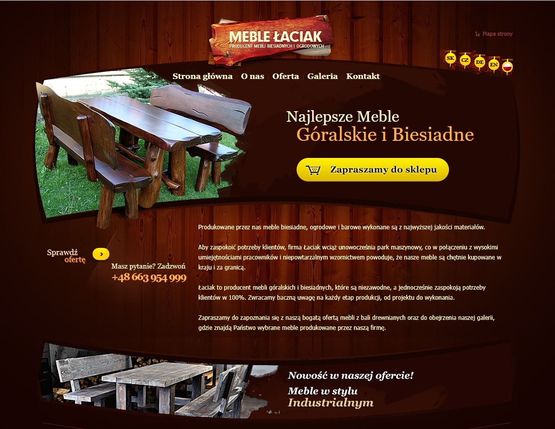 Strona www Meble Laciak producent mebli biesiadnych i ogrodowych